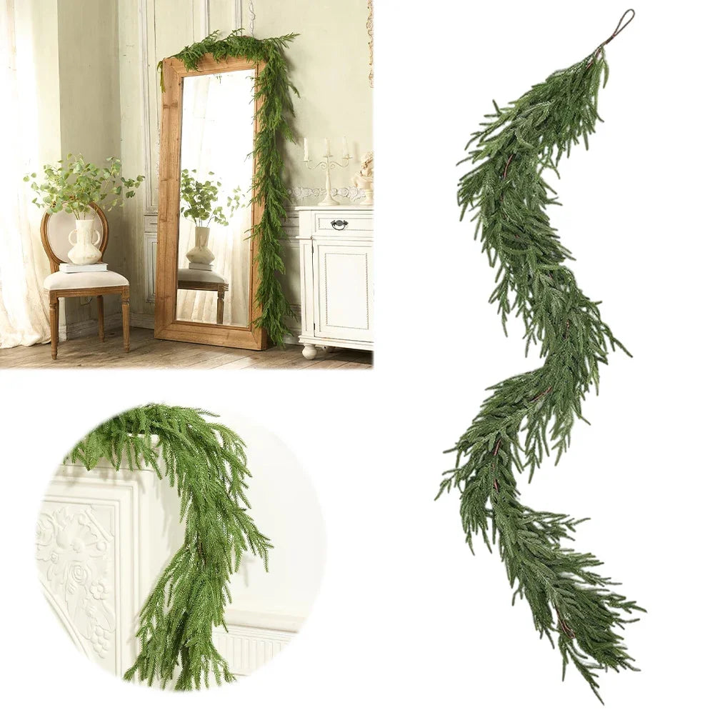 Norfolk Pine Garland Real Touch Greenery 6 To 9 Ft Decor