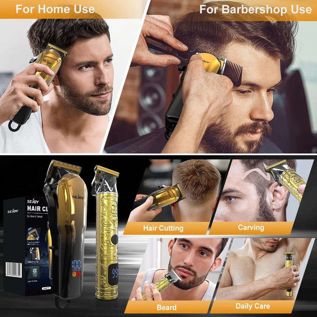 Rechargeable Hair Clippers Kit for Men,Professional Clippers and Trimmers Set,Cordless Hair Beard Trimmer, Barber Clippers,Gift