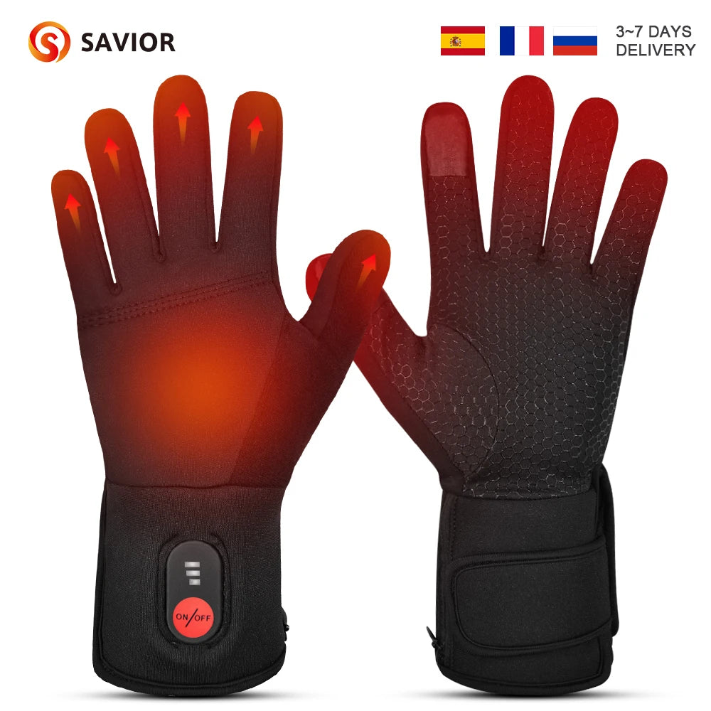 Rechargeable Heated Gloves Waterproof Touchscreen Motorbike