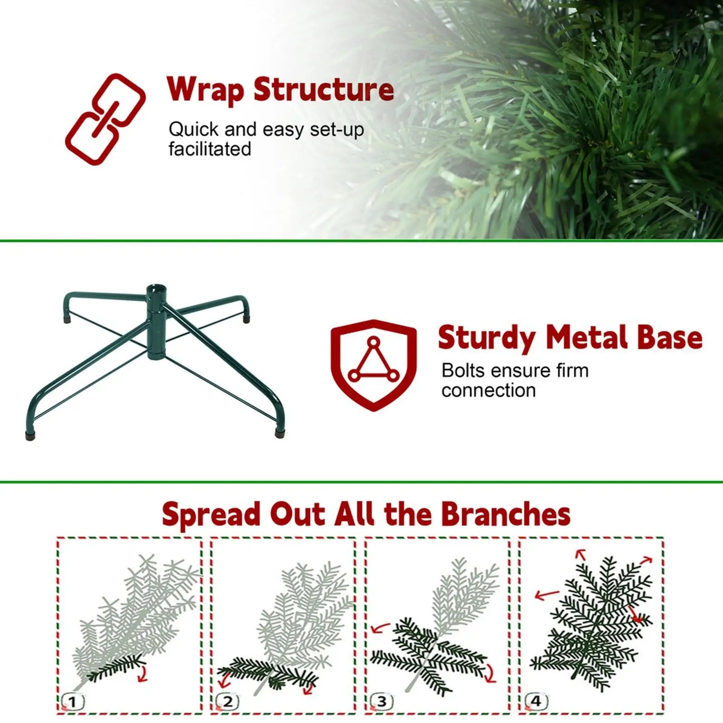 7FT Green Pencil Christmas Tree .Slim Space-Saving Artificial Holiday Tree with 469 Tips