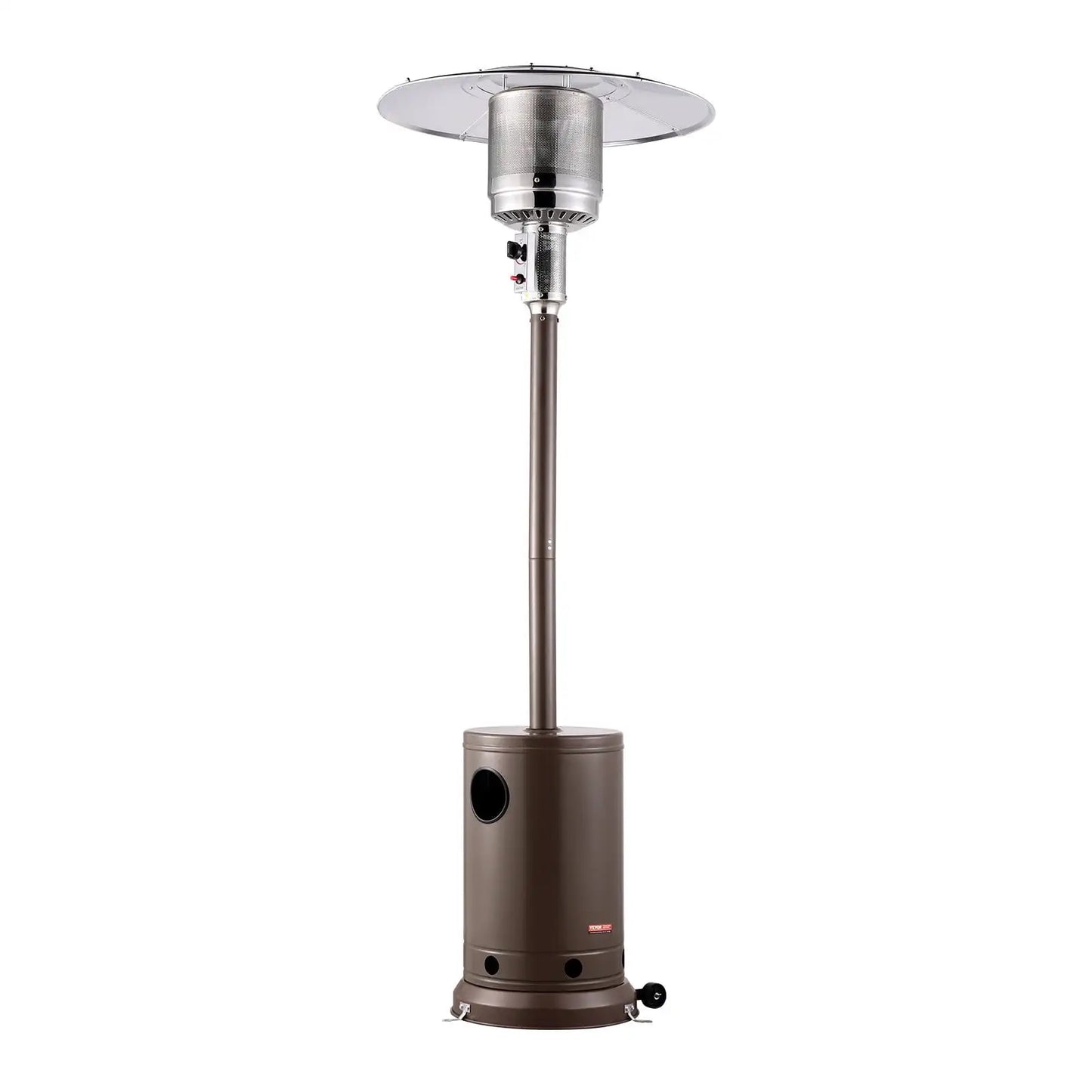 Propane Patio Heater 50000BTU Tall Hammered w/Round Table Outdoor Bronze