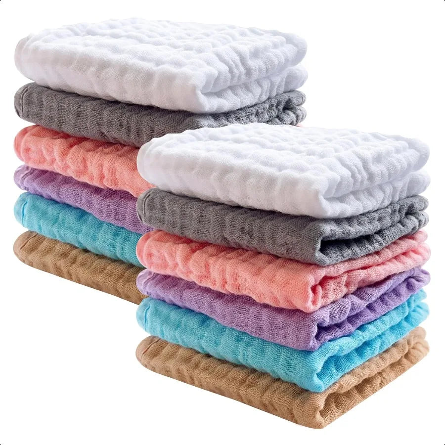 12 Pack Baby Muslin Washcloths Soft Facecloths for Newborns