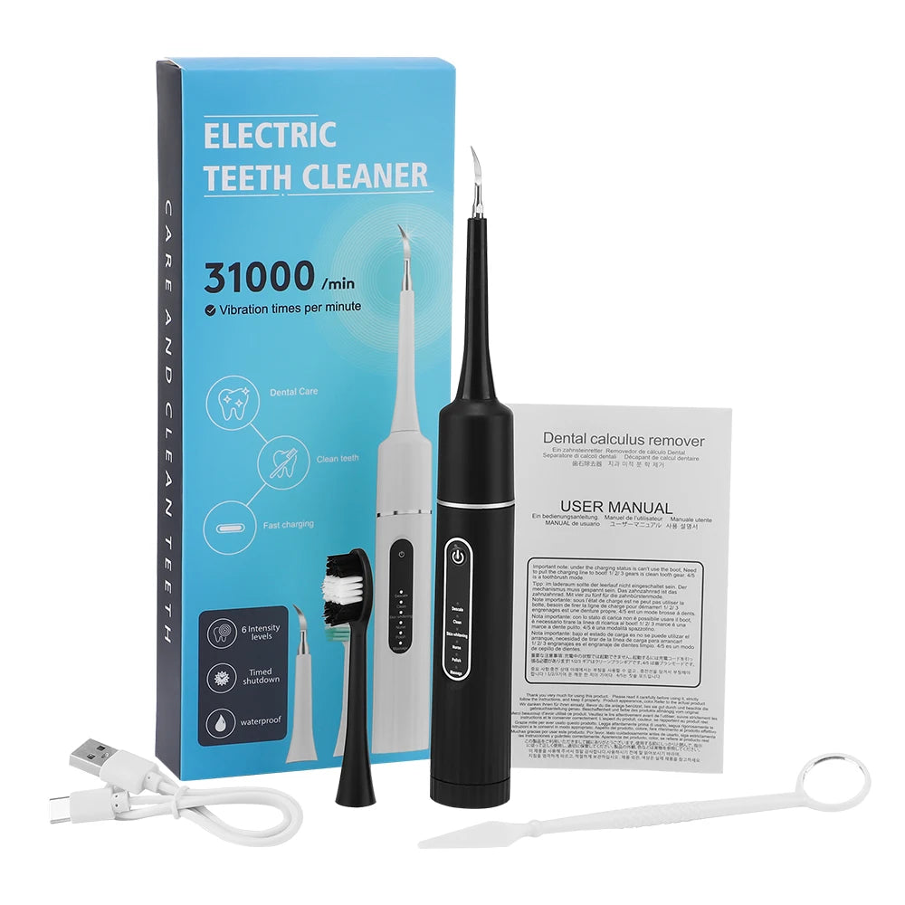 2 and 1 Electric Teeth Ultrasonic Electric Toothbrush Cleaner Dental Scaler Teeth Whitening Tartar Removal Sonic Tooth Brush