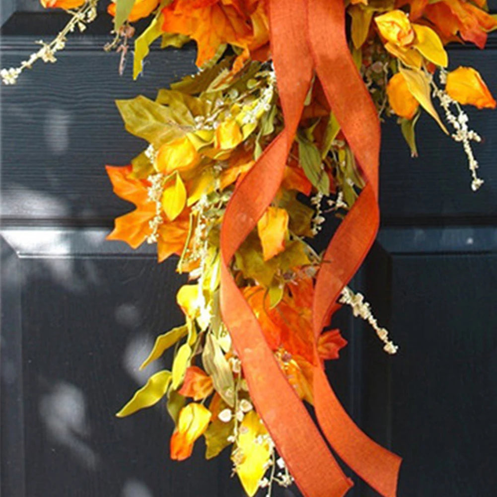 Thanksgiving Farmhouse Wreath Maple Leaf Autumn Decor