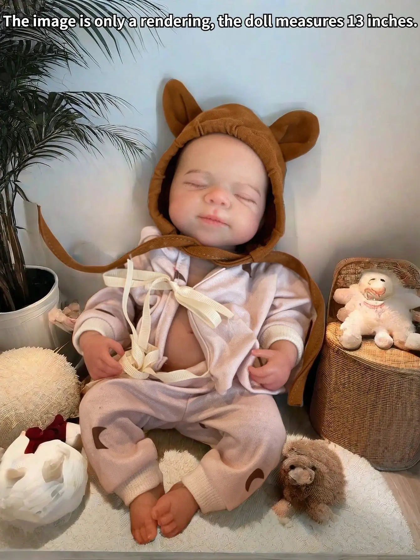Saskia 13-Inch Silicone Pascale Reborn Doll: A Lifelike Handmade Baby Girl with Openable Mouth, Realistic Painted Veins Doll