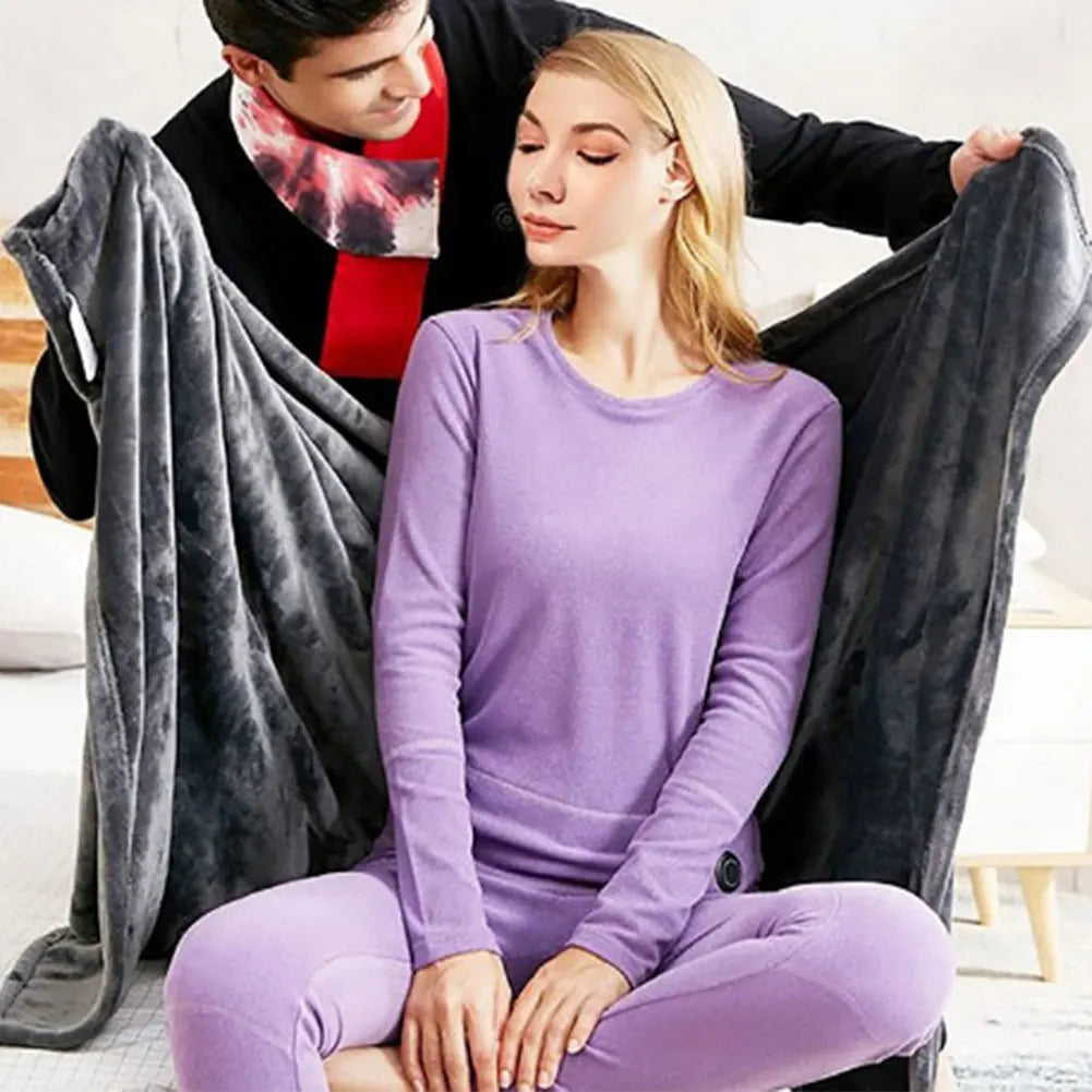 USB Heated Shawl 3 Heating Levels Fleece Heated Blanket Electric Warming Wrap for Women Men Rechargeable Battery Powered