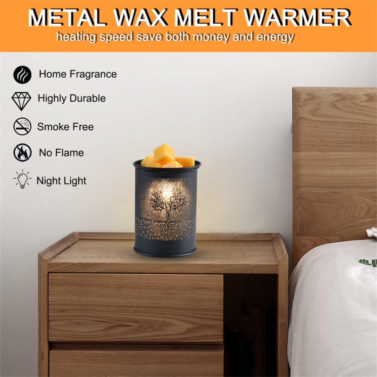 Wax Melt Warmer Electric Candle Wax Warmer for Scented Wax Metal
