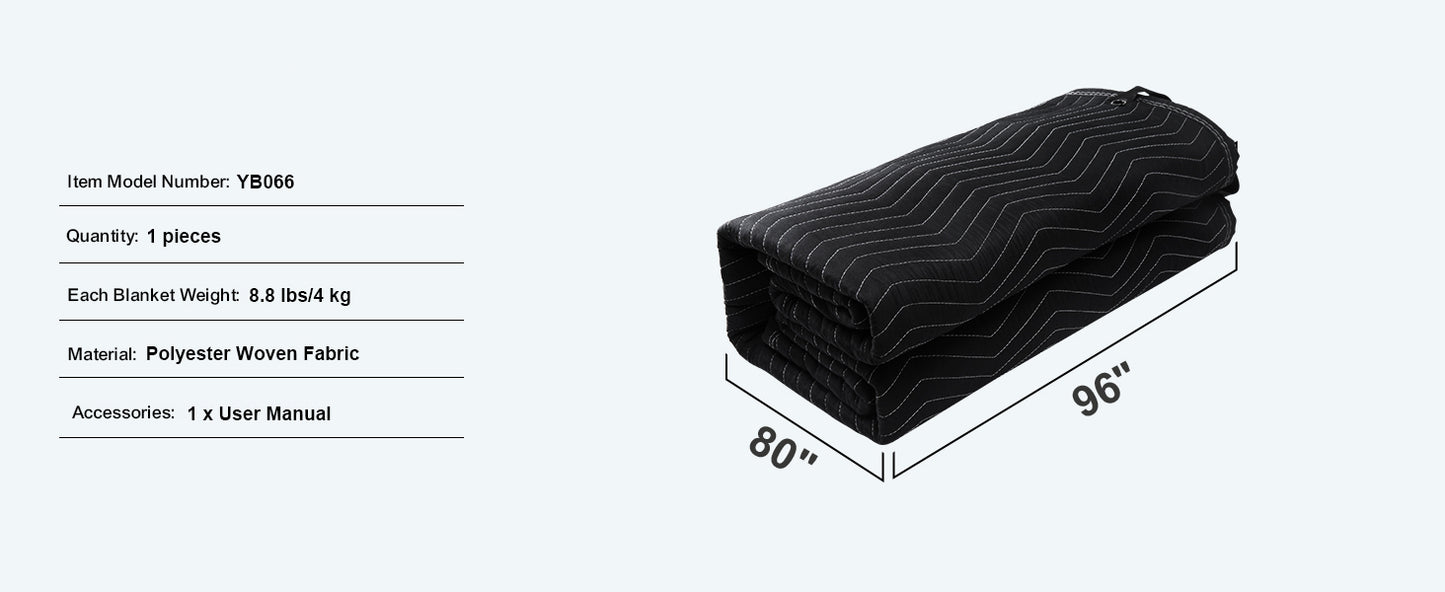 SucceBuy 96" x 80" Sound Dampening Blanket Studio Grommeted with Grommets Light Blocker for Door Acoustic Noise Blocking Blanket