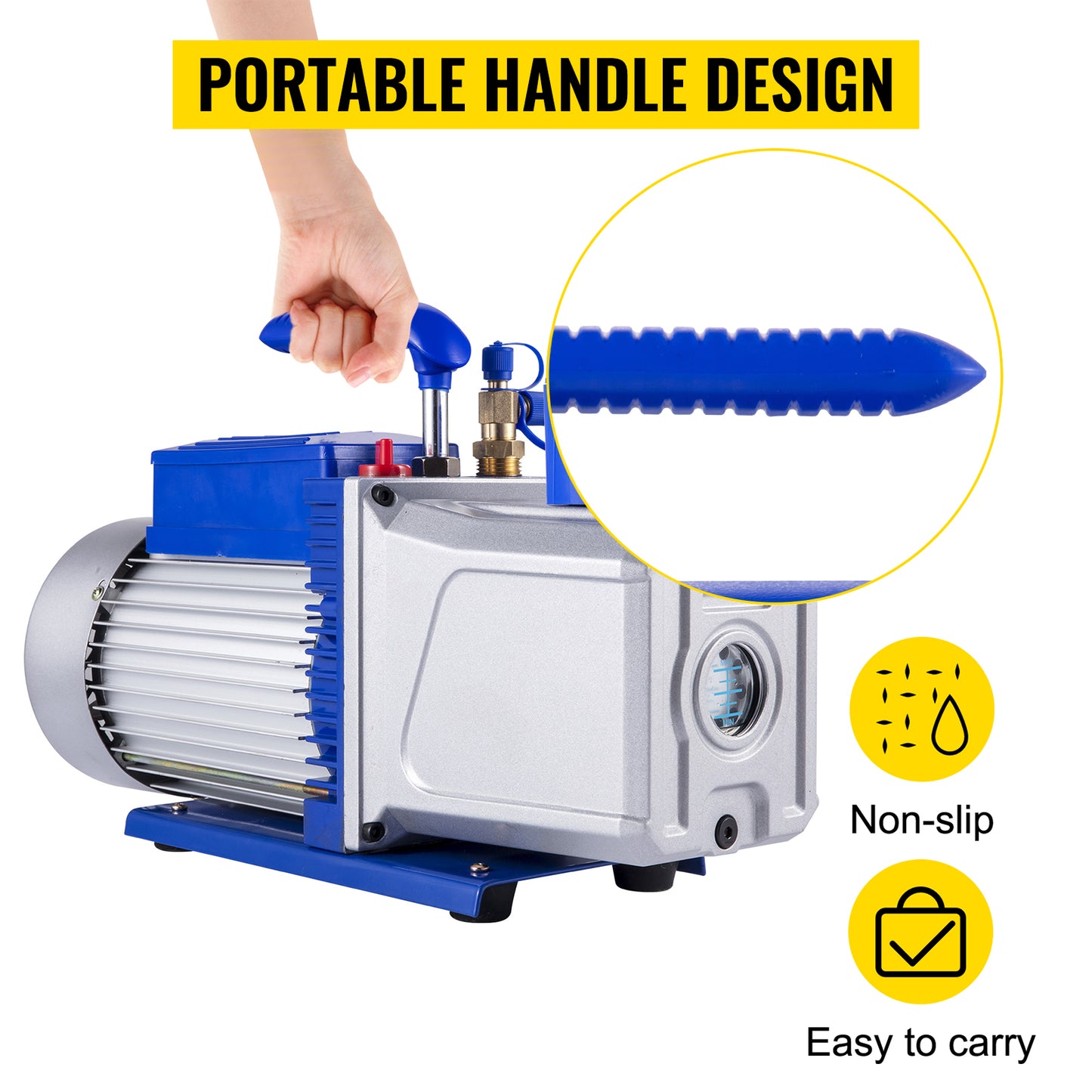 SucceBuy 2 Stage Vacuum Pump 10 CFM 1HP Vane Pump For HVAC