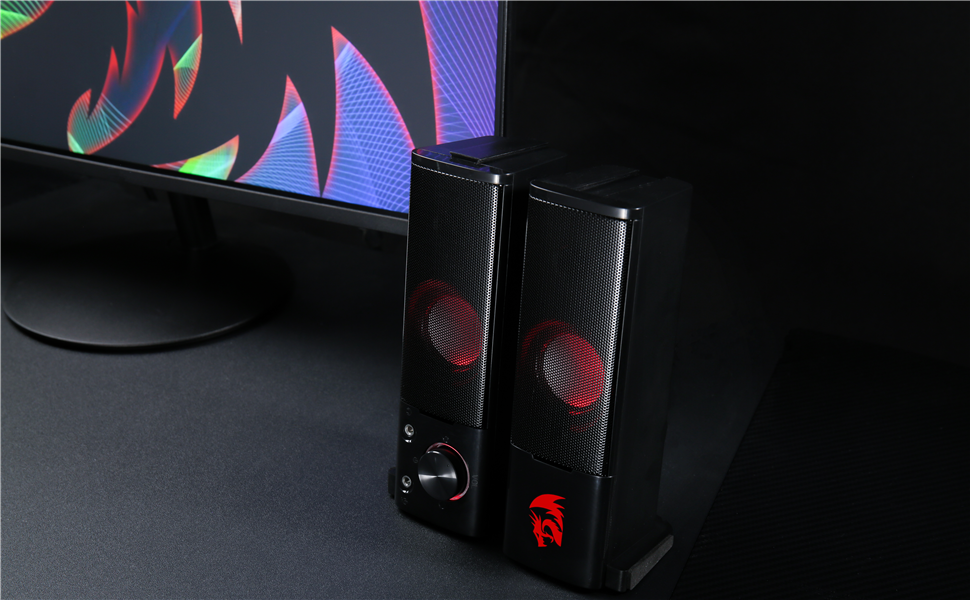 Redragon GS550 PC Gaming Speakers 2.0 Desktop Stereo Sound System with Volume Control