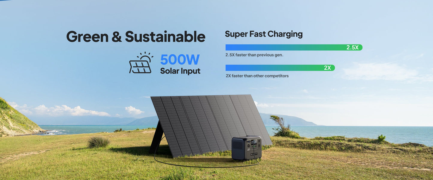 [US Plug] BLUETTI AC70 Portable Power Station | 1000W 768Wh, Solar Generator for Road Trip, Off-grid, Power Outage