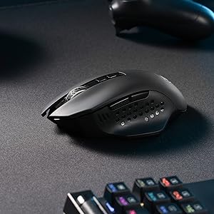 Redragon M656 Gainer Wireless Gaming Mouse, 4000 DPI 2.4GHz Ergonomic Optical Mouse with Programmable Buttons for PC, Laptop & Mac