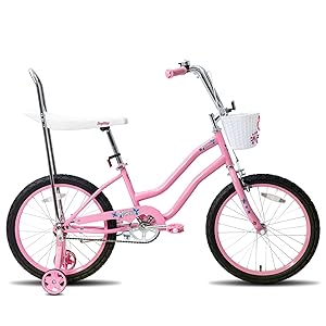 JOYSTAR 20 Inch Girls Bicycle with Training Wheels .Banana Seat Cruiser Bike for Kids Ages 6–12