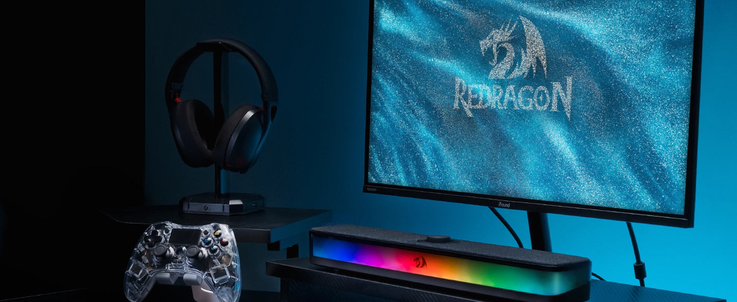 Redragon GS515 RGB Desktop Soundbar Stereo Computer Speaker with Bluetooth 5.3