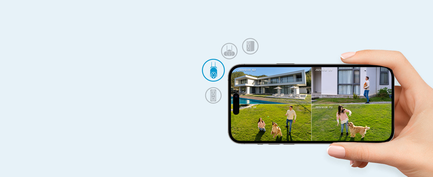 ieGeek 2K 3MP 360° PTZ HD Outdoor Solar Surveillance Camera,  Outdoor Battery  with PIR Motion Sensor, Colour Night Vision