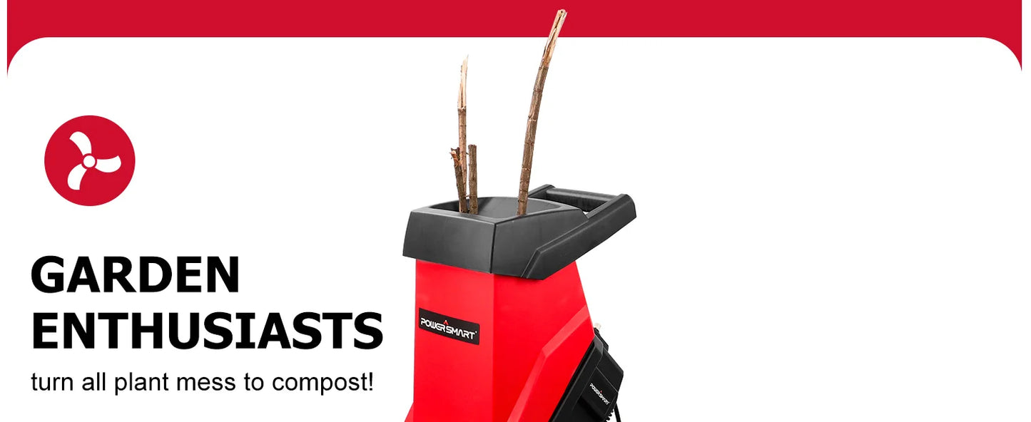 15-Amp Electric Wood Chipper & Leaf Mulcher with Collection Bag