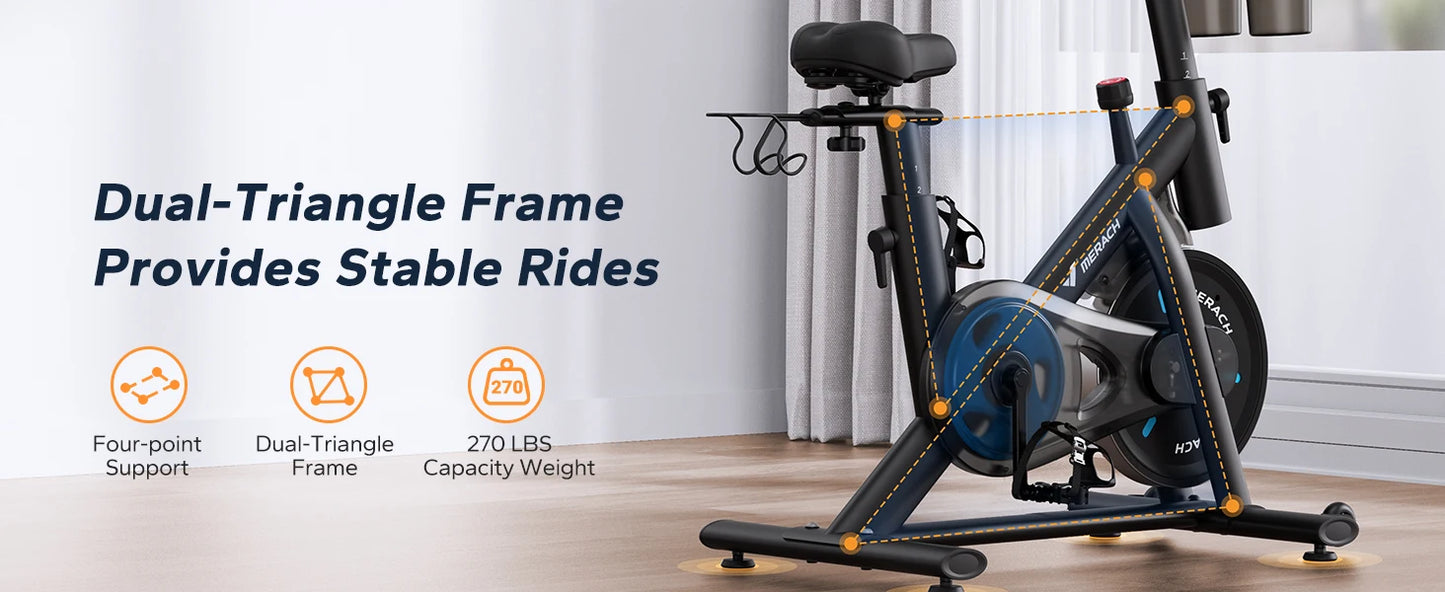 Magnetic Stationary Exercise Bike with App Connectivity for Home Cardio Training