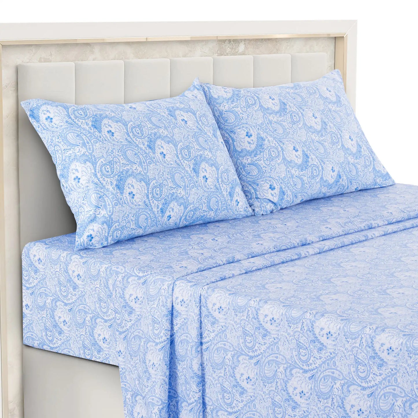 Lux Décor 4 Piece Paisley Bed Sheet Set . Ultra Soft Brushed Microfiber Bedding