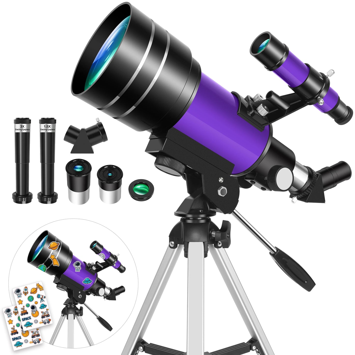150X70mm Astronomical Telescope for Adults & Beginners .Portable Refractor Telescope with Tripod  Description: