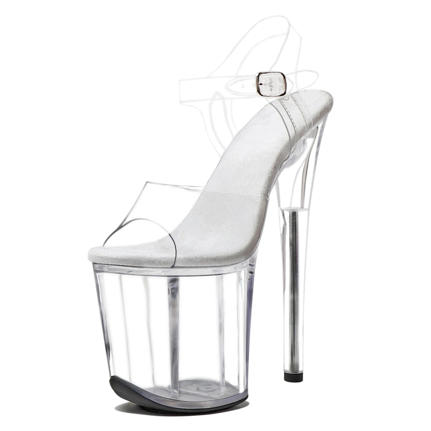 Women’s 6-Inch Clear Platform Stiletto Heels. Crystal Pole Dance Shoes