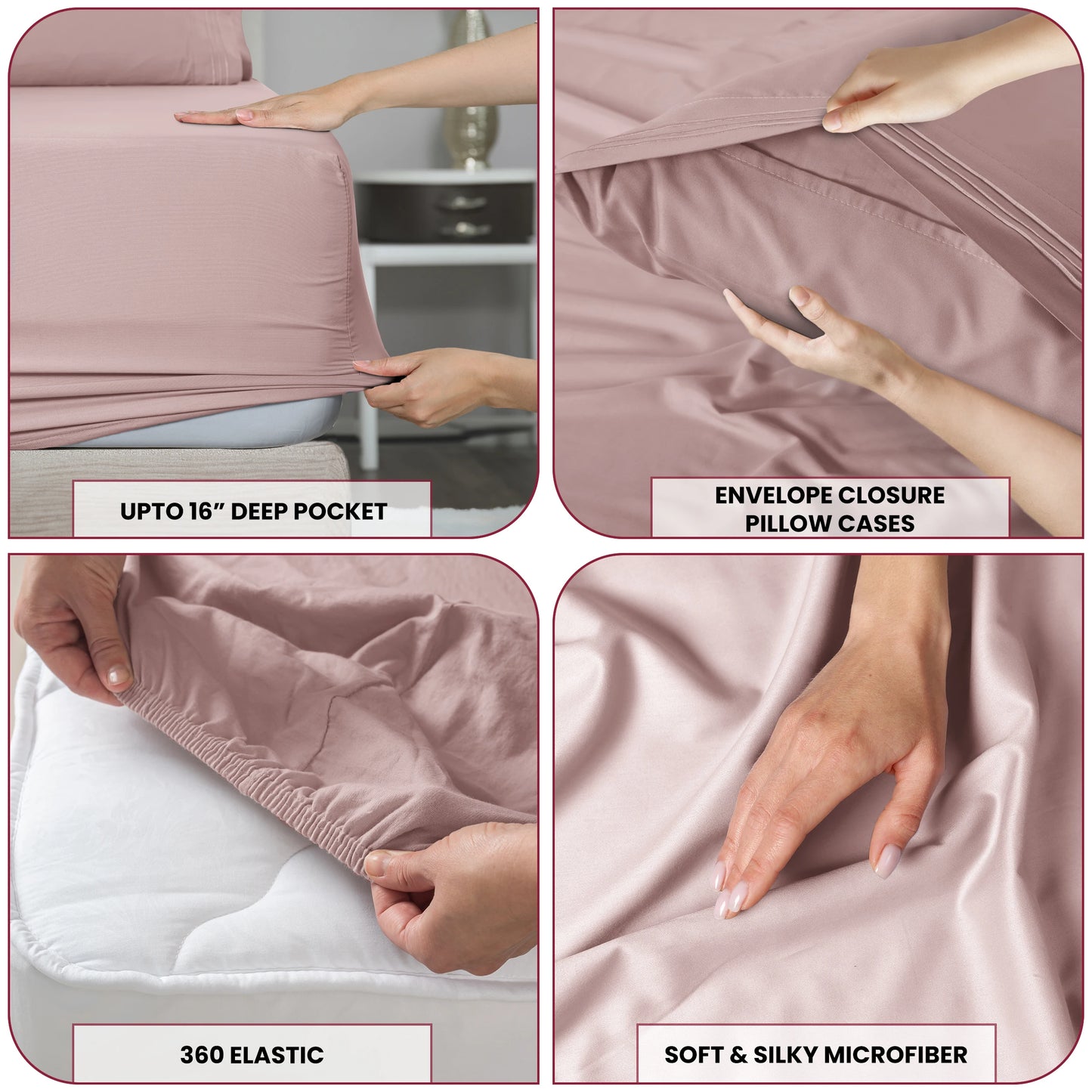 Luxury 6 Piece Microfiber Bed Sheet Set . Ultra Soft Deep Pocket Bedding Collection