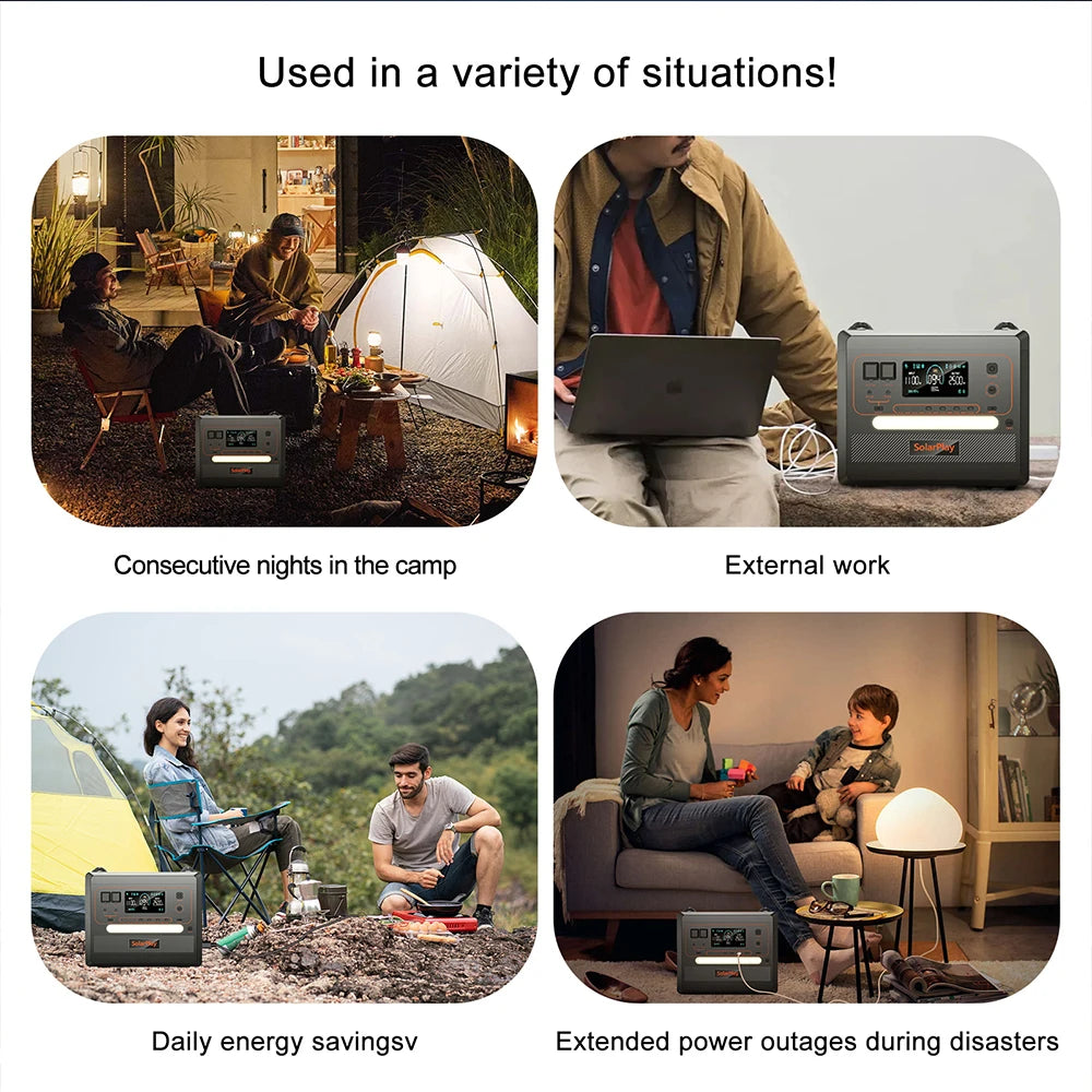SOLARPLAY Portable Power Station 2160Wh  High-Capacity Backup Battery Generator for Home, RV, Camping & Emergency Power