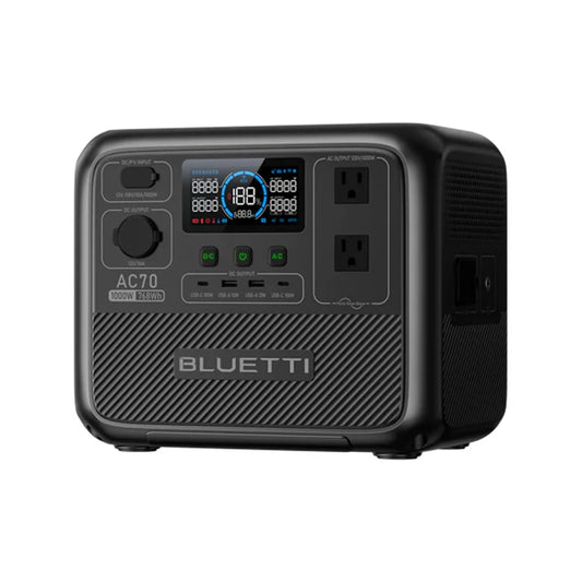 [US Plug] BLUETTI AC70 Portable Power Station | 1000W 768Wh, Solar Generator for Road Trip, Off-grid, Power Outage