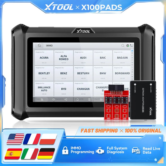 XTOOL X100 PADS V2.0 Key Programmer Automotive Scanner IMMO Read Write Chip All Key Lost OBD2 Diagnostic Tool With CANFD DOIP