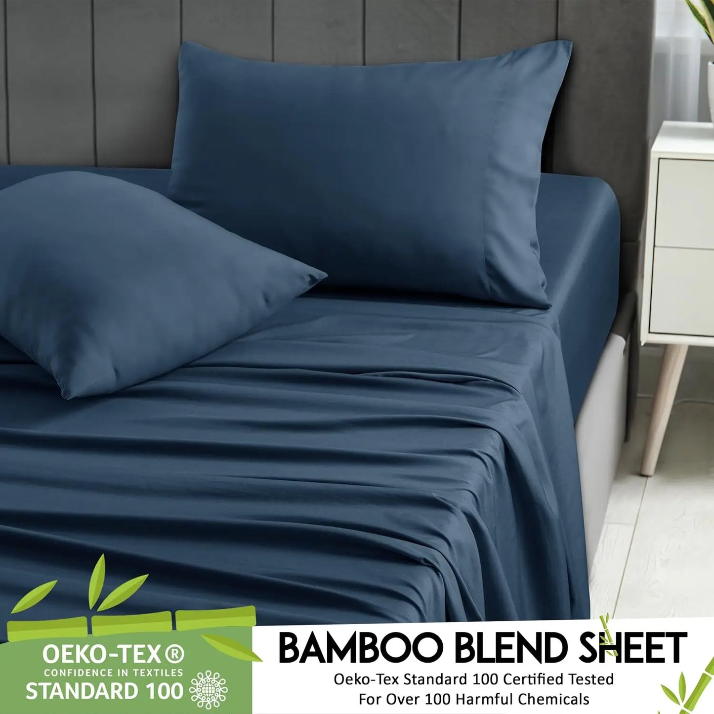 Luxury Bamboo Rayon Bed Sheet Set. Breathable Cooling Hotel Collection