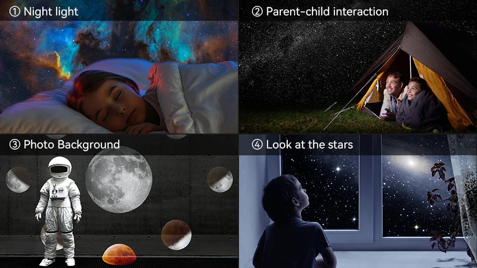 360° Rotating Galaxy Projector Night Light .Starry Sky Planetarium Lamp for Kids & Adults