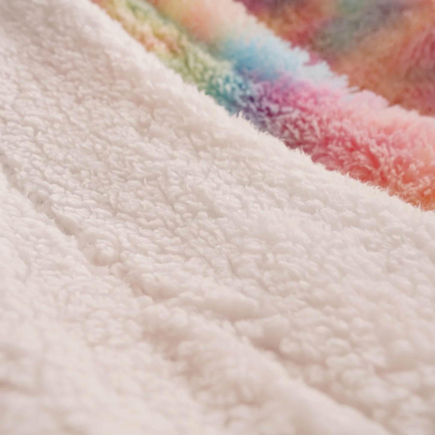 Soft Rainbow Fluffy plush blanket Bedspread bed.