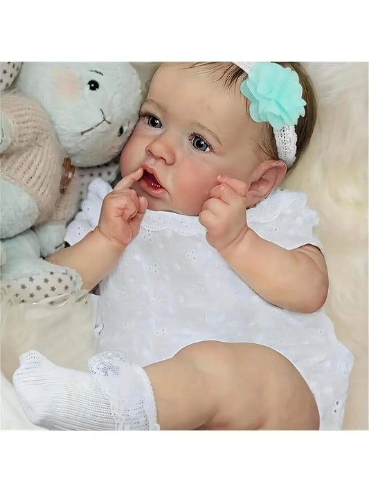 Lifelike Reborn Baby Dolls- 18Inch Cute Soft Vinyl Realistic Baby Doll,Poseable Real Life Baby Dolls（ONLY DOLL/NO ACCESSORES)