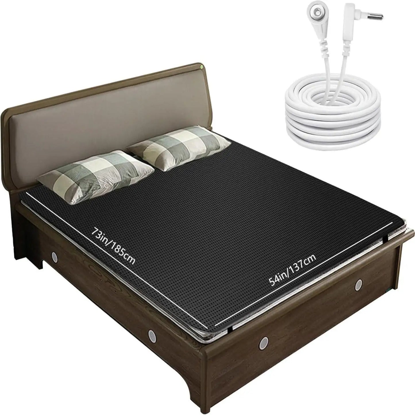 Grounding Sheet Combo, Grounding Mat, Perforated Design 100% Conductive Carbon Faux Leather Grounding Mat.