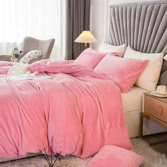 2 To 3 Piece Velvet Shaggy Duvet Cover Set Ultra Soft