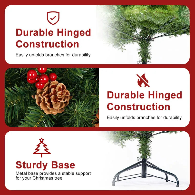 Classic Pine Tree 7 Ft 8 Ft Pre Artificial Christmas Tree PVC