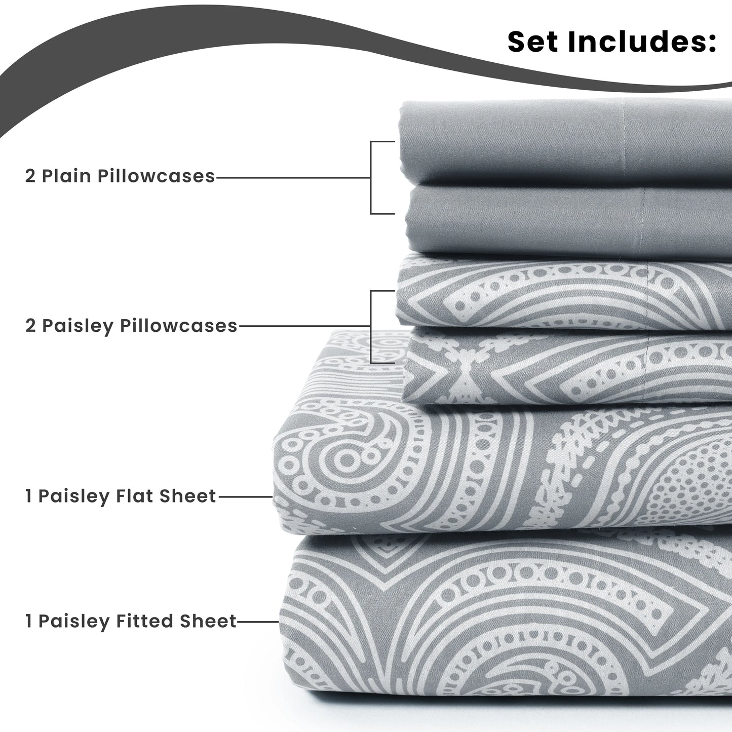 Luxury 4-Piece Bed Sheet Set .Soft Breathable Bedding Collection