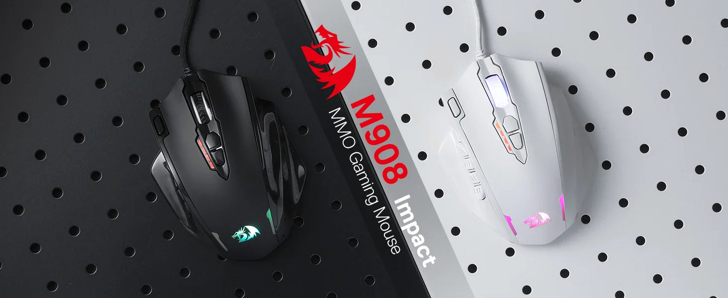 Redragon Wireless RGB Gaming Mouse with Programmable Buttons, Ergonomic Optical Mouse, Adjustable DPI for PC & Laptop