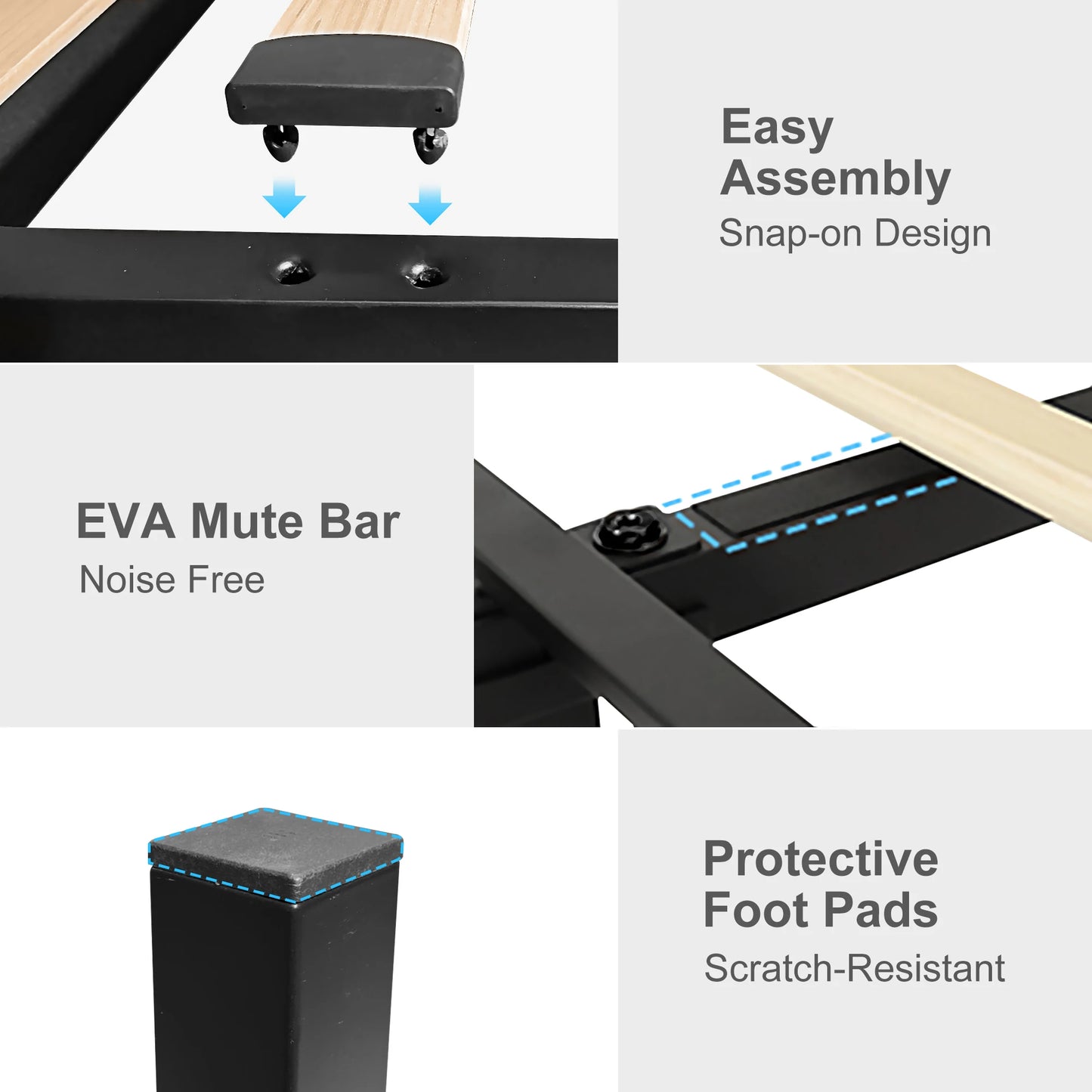 LED Bed Frame with Galaxy Star Projector, 2 Drawers, 52" PU Headboard with Charging Station, Noise Free, No Box Spring