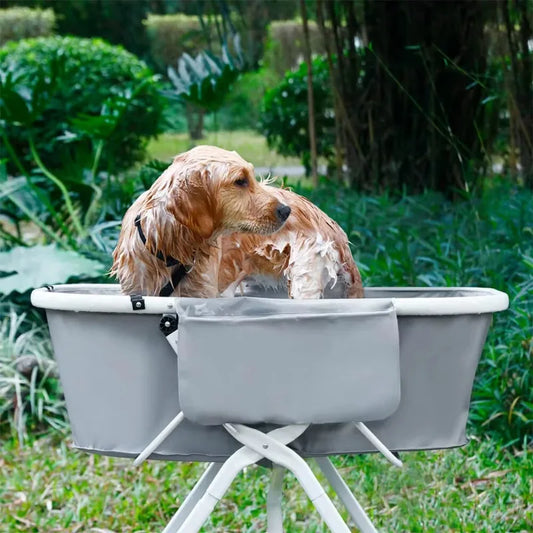 Elevated Foldable Dog Bath Tub Grooming Station