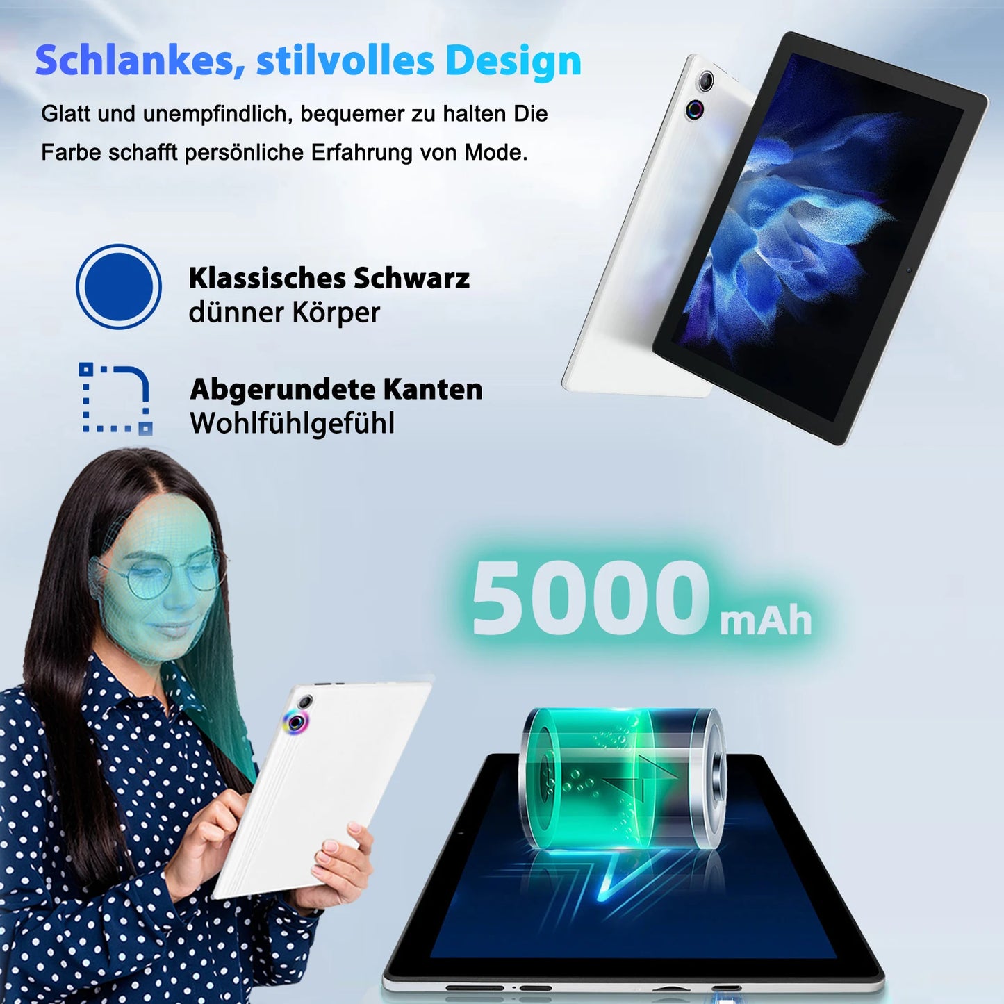 10 Inch Tablet Android 14 A523 Octa Core 12GB RAM 64GB ROM(TF 1TB) 5000mAh Face Unlocked Dual Carmera Keyboard Mouse Set PC Pad