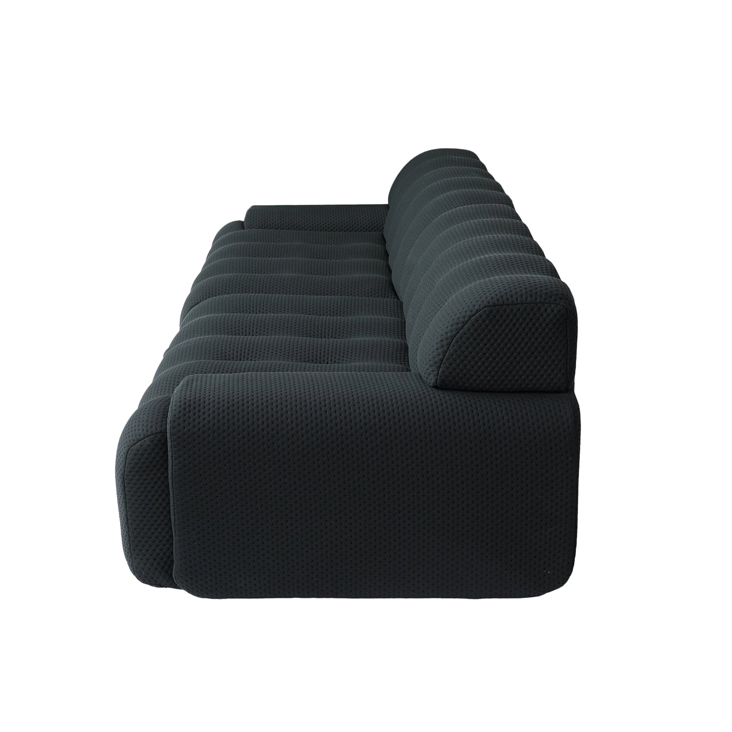 Comfy Cloud 102.4inch Oversized Modular Sectional Sofa 3D Mesh Fabric Curved Loveseat for Living Room - No Assembly Required