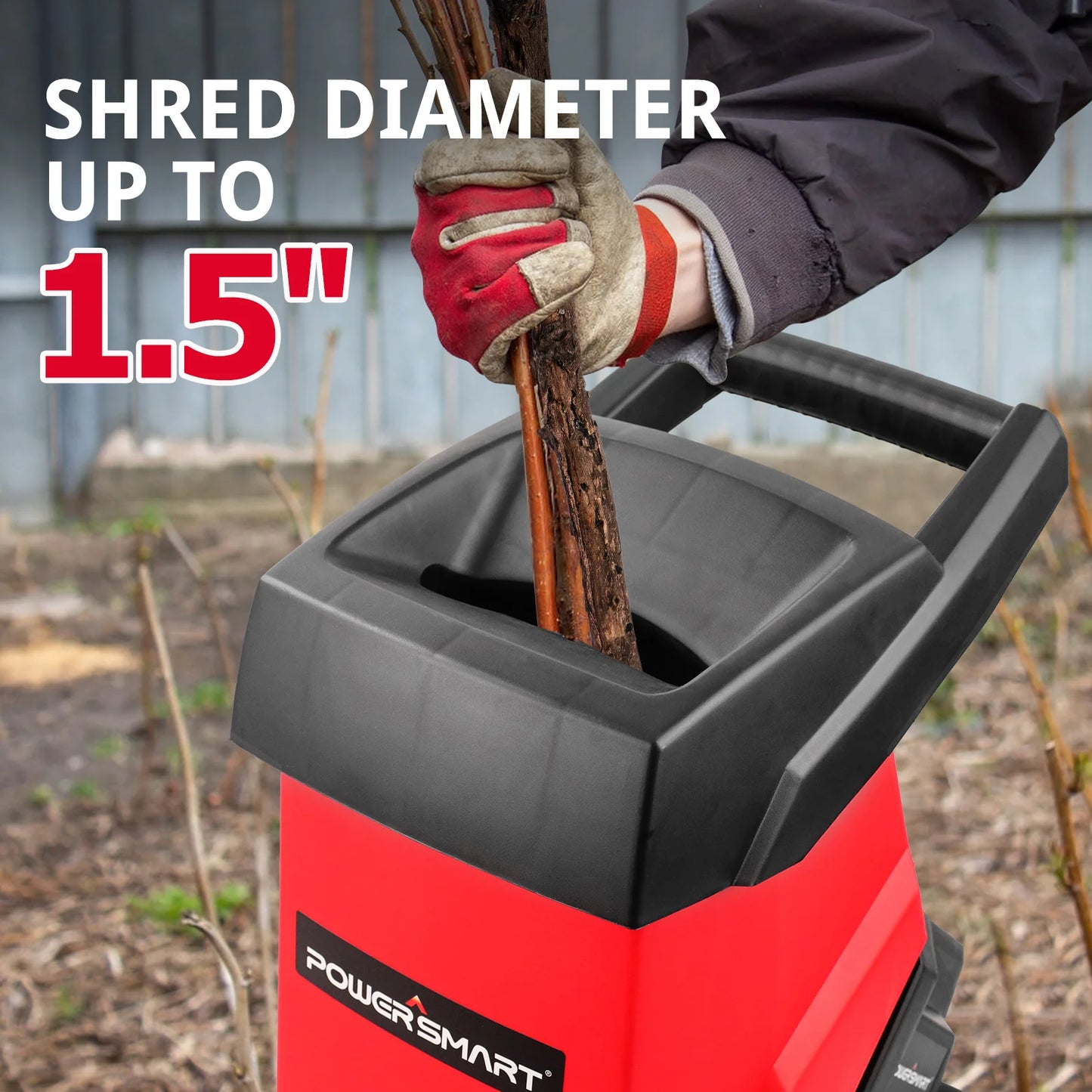 15-Amp Electric Wood Chipper & Leaf Mulcher with Collection Bag