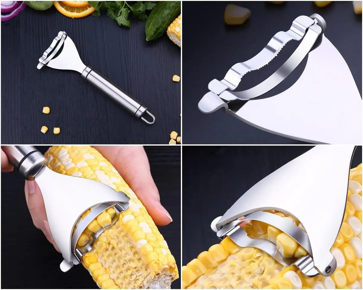 Stainless Steel Corn Peeler & Stripper Tool. Quick Kernel Remover (Easy Kitchen Tool)