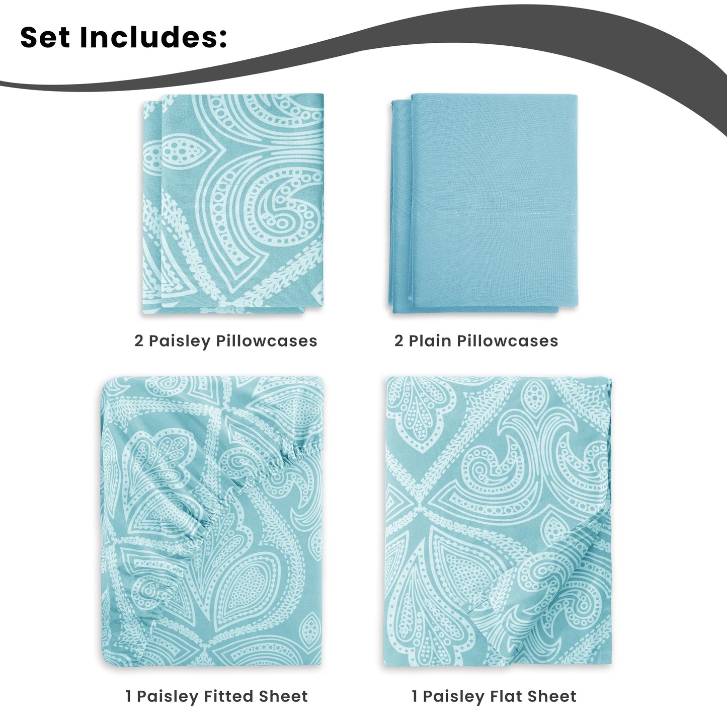 Luxury 4-Piece Bed Sheet Set .Soft Breathable Bedding Collection