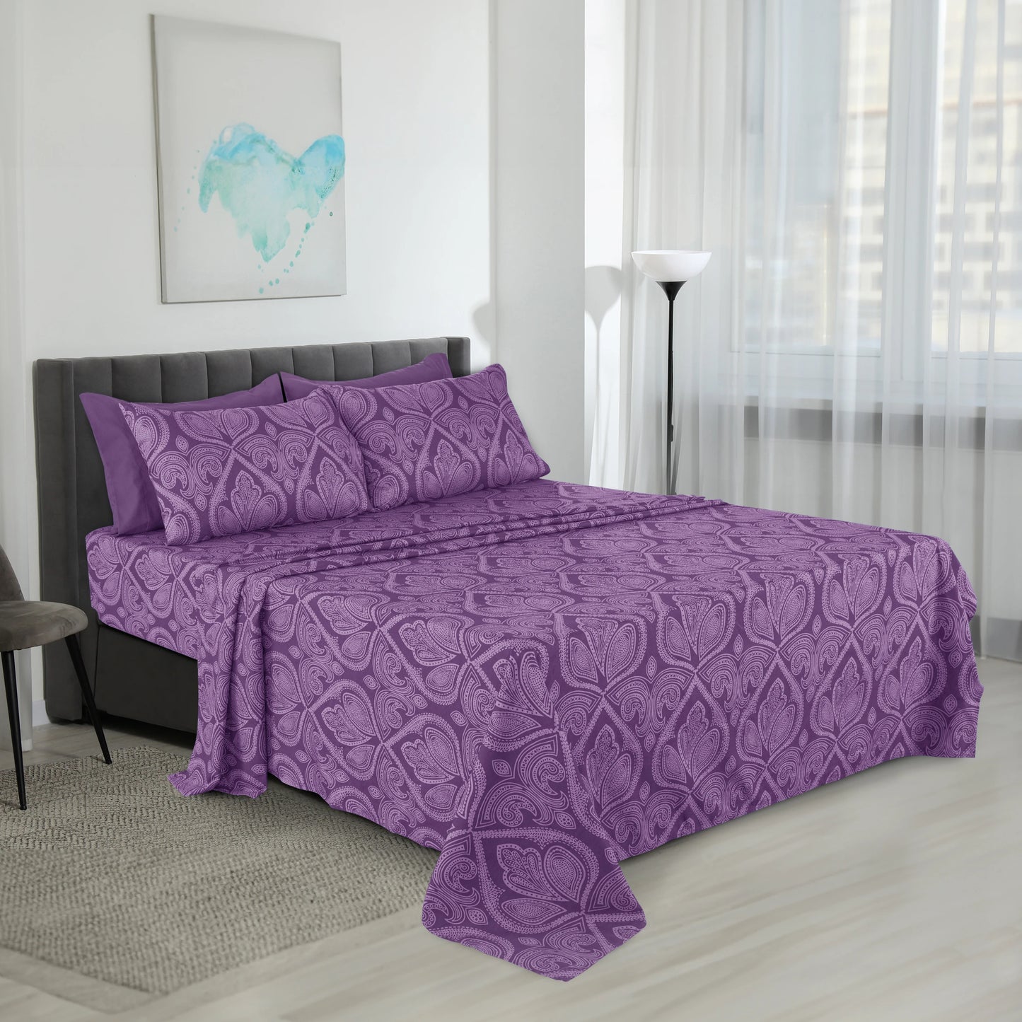 Luxury 4-Piece Bed Sheet Set .Soft Breathable Bedding Collection