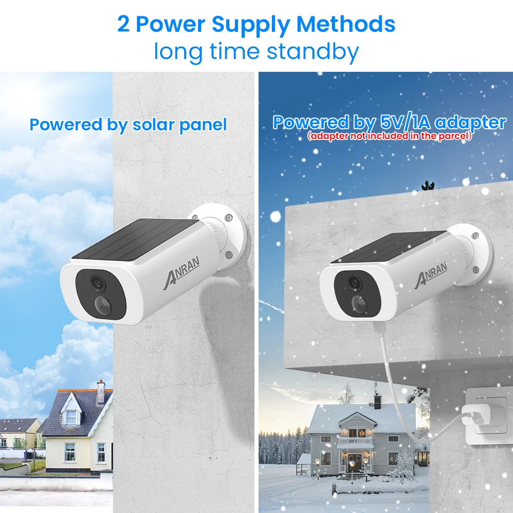 Outdoor Wireless Wi-Fi Security Camera Set | Solar-Powered Home Surveillance