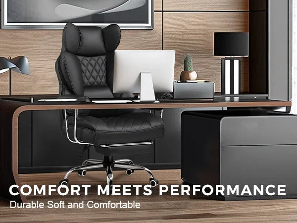 Big and Tall Gaming Chair with Pocket Spring Lumbar Support, Ergonomic Office Chair with Footrest