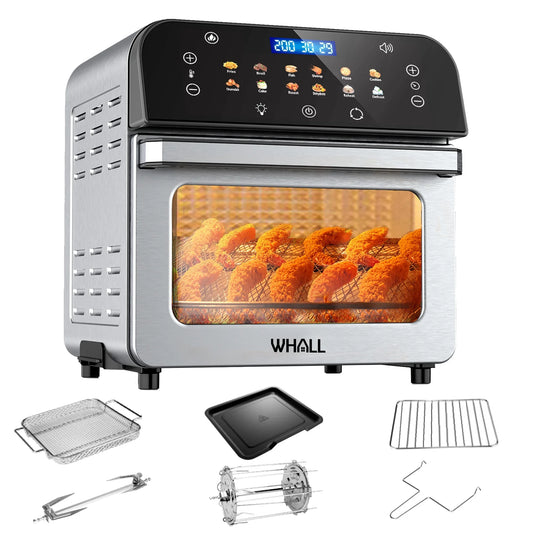 WHALL Toaster Oven, 12QT Air Fryer Oven with 12 Pre-set Cooking Menus, Clear Viewing Window, Up to 95% Less Oil for Healthier