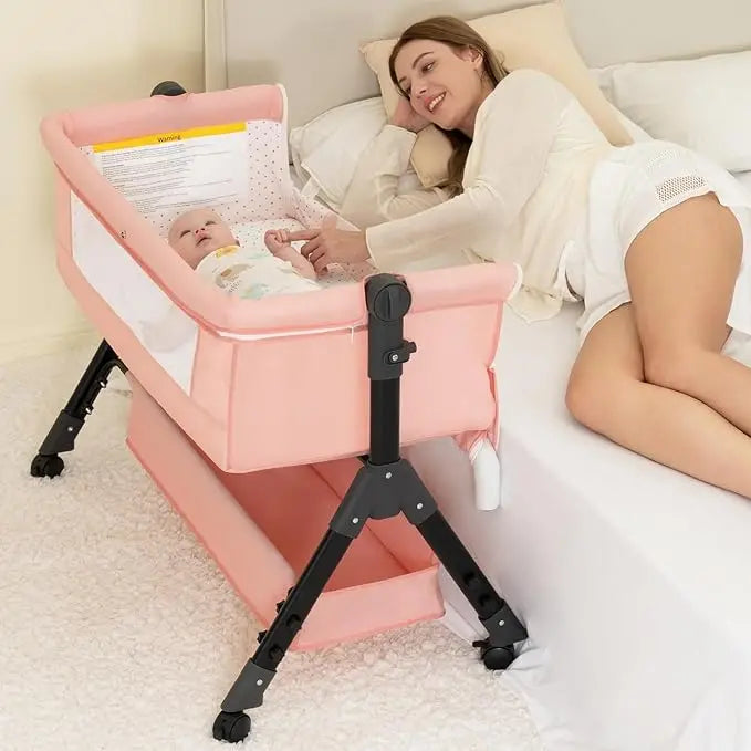3-in-1 Baby Bassinet Bedside Sleeper with Adjustable Height & Portable Design
