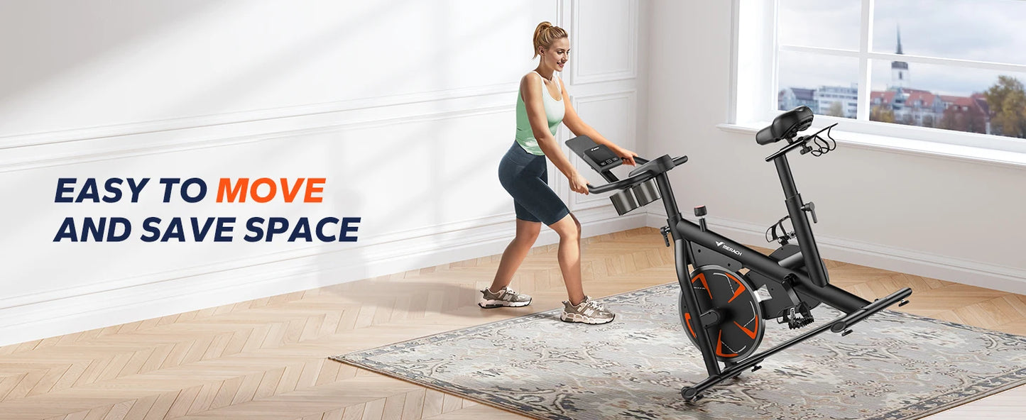 MERACH Exercise Bike S36 for Home Magnetic Indoor Cycling with Self-developed APP 330lbs Capacity & Comfortable Seat Cushion